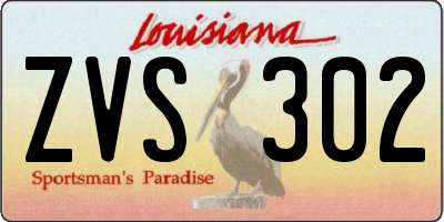 LA license plate ZVS302