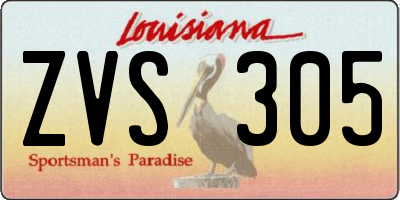 LA license plate ZVS305