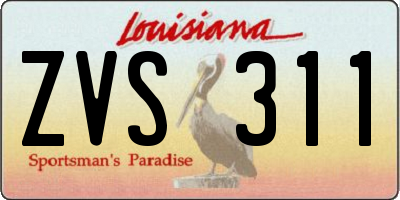 LA license plate ZVS311