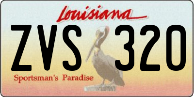 LA license plate ZVS320