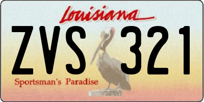 LA license plate ZVS321