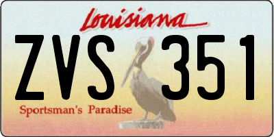 LA license plate ZVS351