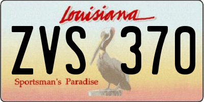 LA license plate ZVS370