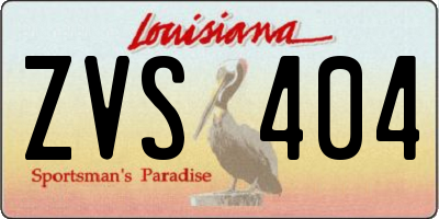 LA license plate ZVS404