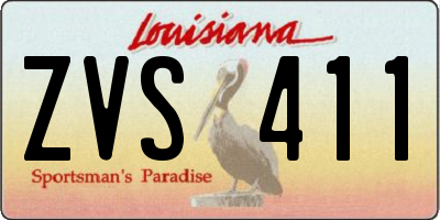 LA license plate ZVS411