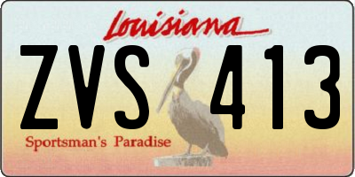 LA license plate ZVS413