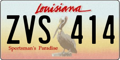 LA license plate ZVS414