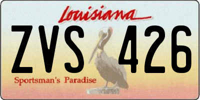 LA license plate ZVS426