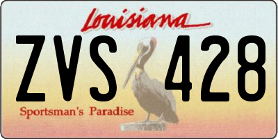 LA license plate ZVS428