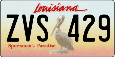 LA license plate ZVS429