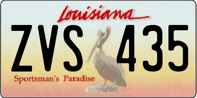 LA license plate ZVS435