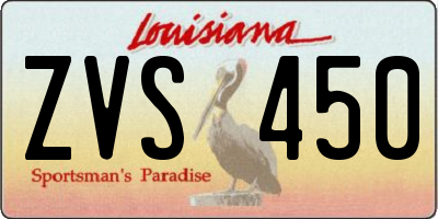 LA license plate ZVS450