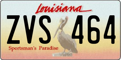 LA license plate ZVS464