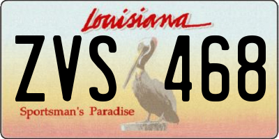 LA license plate ZVS468