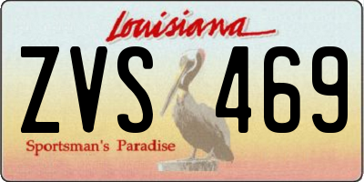 LA license plate ZVS469