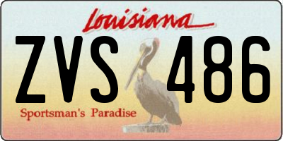 LA license plate ZVS486