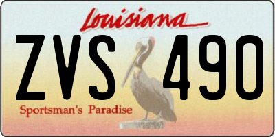 LA license plate ZVS490