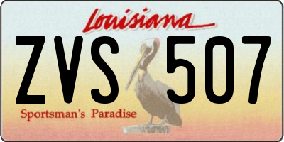 LA license plate ZVS507