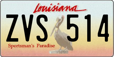 LA license plate ZVS514