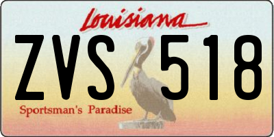 LA license plate ZVS518