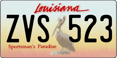 LA license plate ZVS523