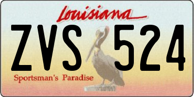 LA license plate ZVS524