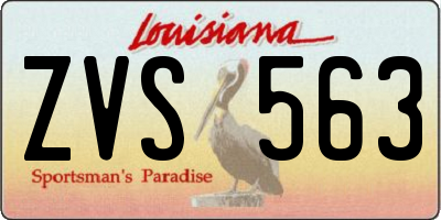 LA license plate ZVS563