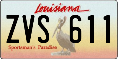 LA license plate ZVS611