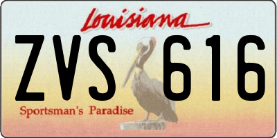 LA license plate ZVS616