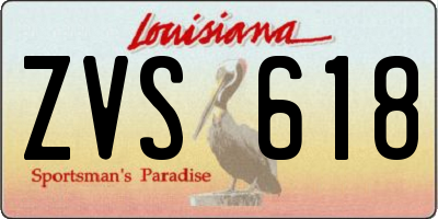 LA license plate ZVS618