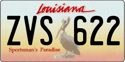 LA license plate ZVS622