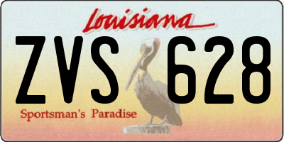 LA license plate ZVS628