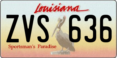 LA license plate ZVS636