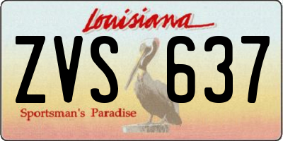 LA license plate ZVS637