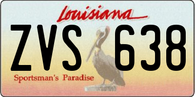 LA license plate ZVS638