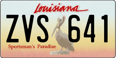 LA license plate ZVS641