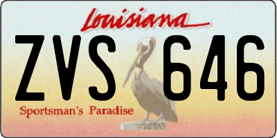 LA license plate ZVS646