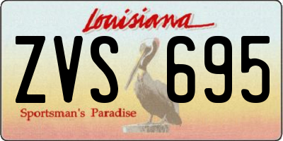 LA license plate ZVS695