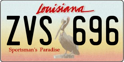 LA license plate ZVS696