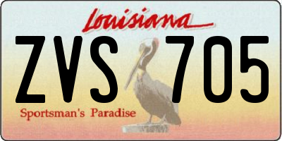 LA license plate ZVS705