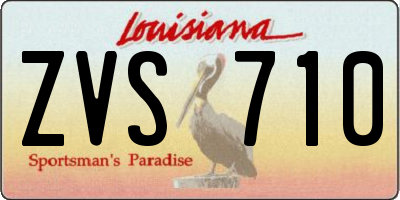 LA license plate ZVS710