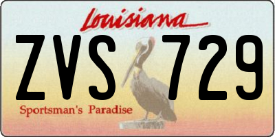 LA license plate ZVS729