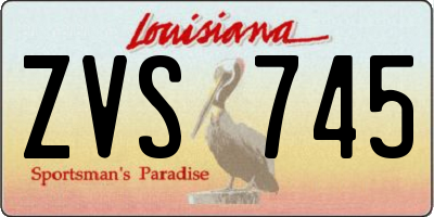 LA license plate ZVS745