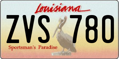 LA license plate ZVS780