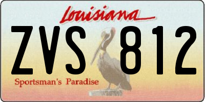 LA license plate ZVS812