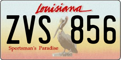 LA license plate ZVS856