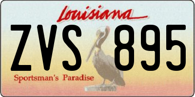 LA license plate ZVS895