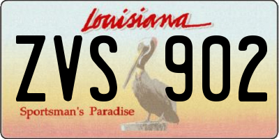 LA license plate ZVS902