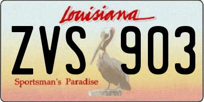 LA license plate ZVS903