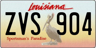 LA license plate ZVS904